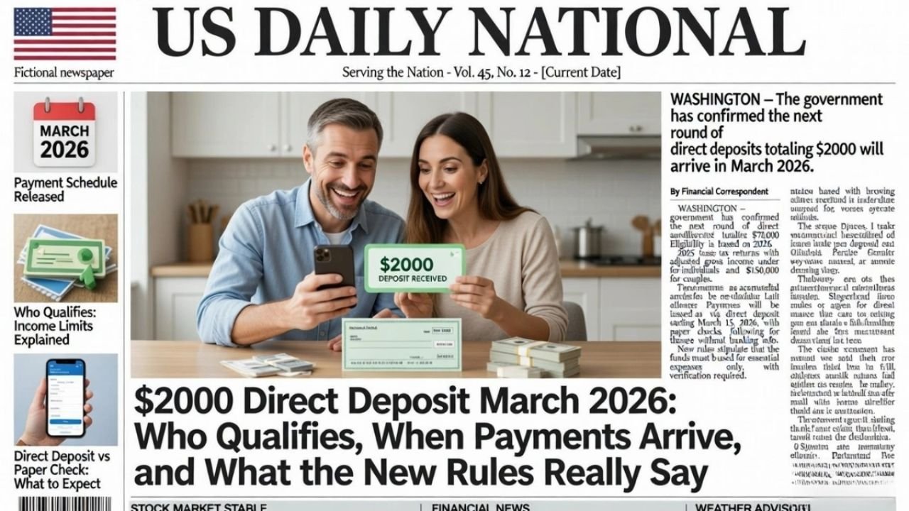 $2000 Direct Deposit March 2026: Who Qualifies, When to Expect Funds, and What the Rules Really Say